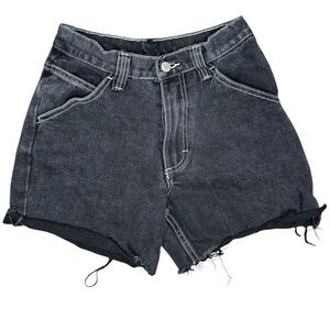 John Galt Brandy Melville Black Distressed Denim Shorts